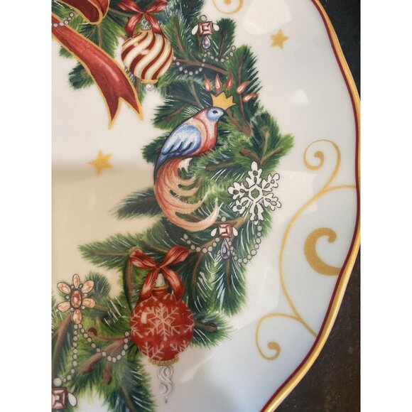 Williams Sonoma Twas the Night Wreath Dinner Plate - Picture 3 of 7